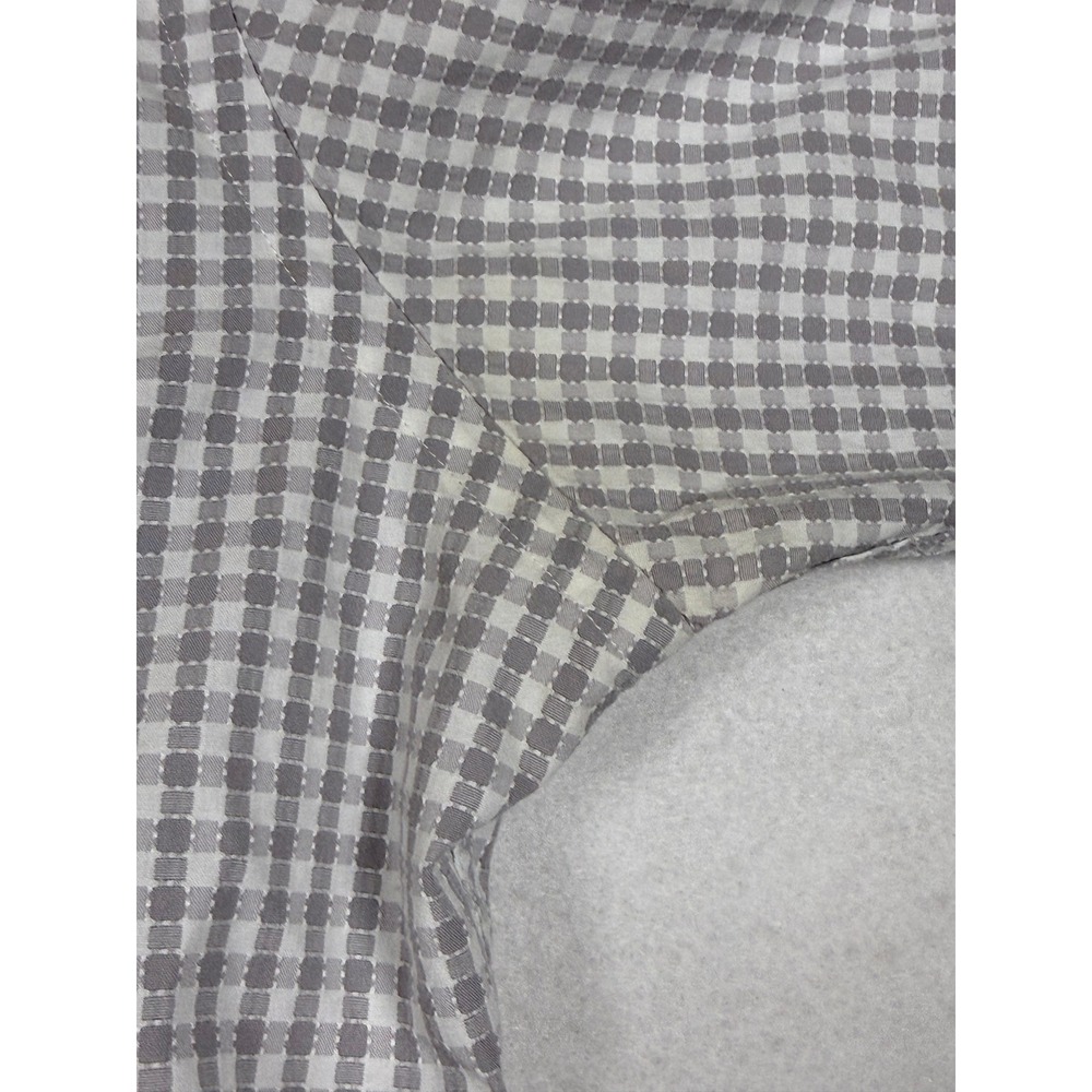 David Donahue Mens Trim Fit Gingham Dress Shirt Grey White 15.5 32/33 Cotton - Picture 6 of 12